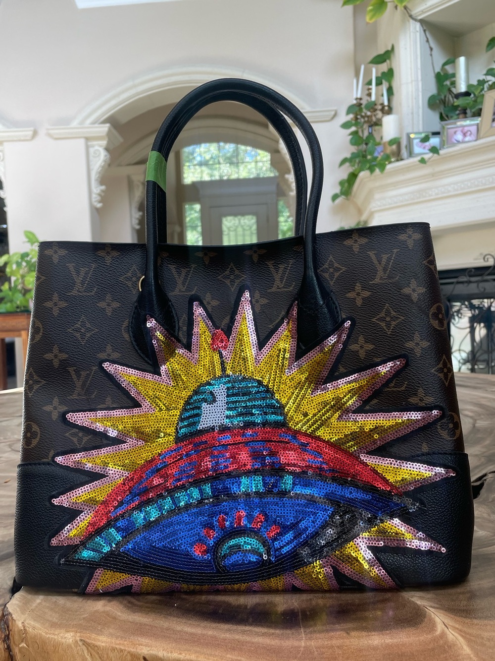 Louis Vuitton Flandrin custom repair sequins space Saturn UFO patch - Picture 2 of 7